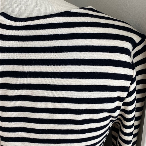 striped thick knit long sleeve dress with pockets - Picture 5 of 6